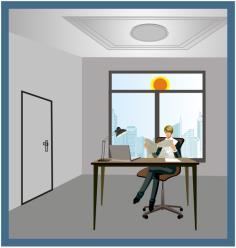 Working with 1-10V power source, and using photocell to measure ambient LUX level, then passes the signal to the connected LED dimmable driver to adjust the illumination level of lamps accordingly.