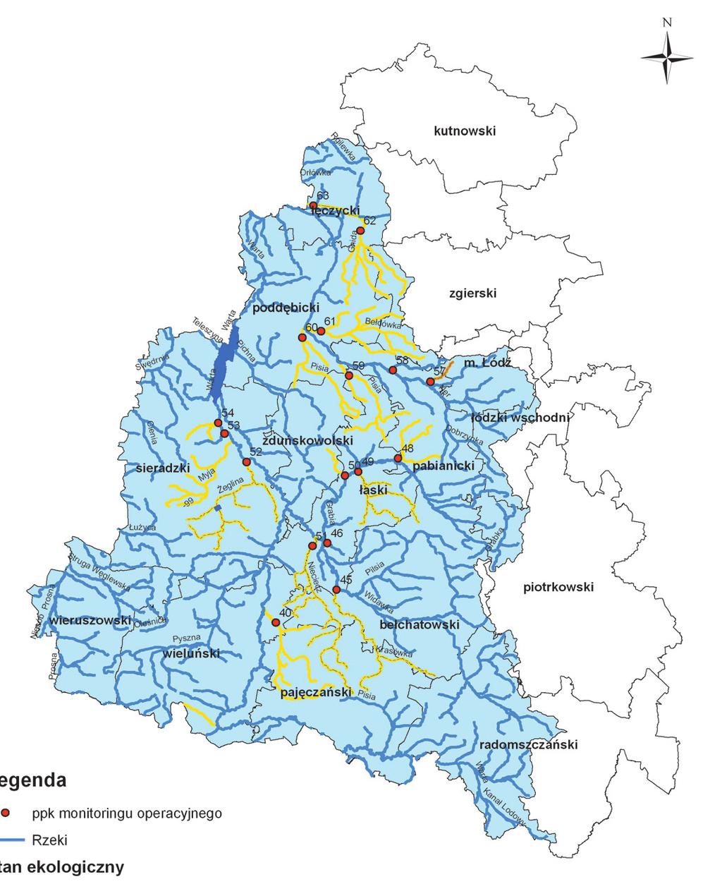 Stan WODY Mapa.