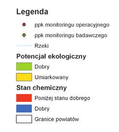 12 i na mapie.11 przedstawiono ocenę potencjału ekologicznego zbadanych zbiorników zaporowych..2.3.