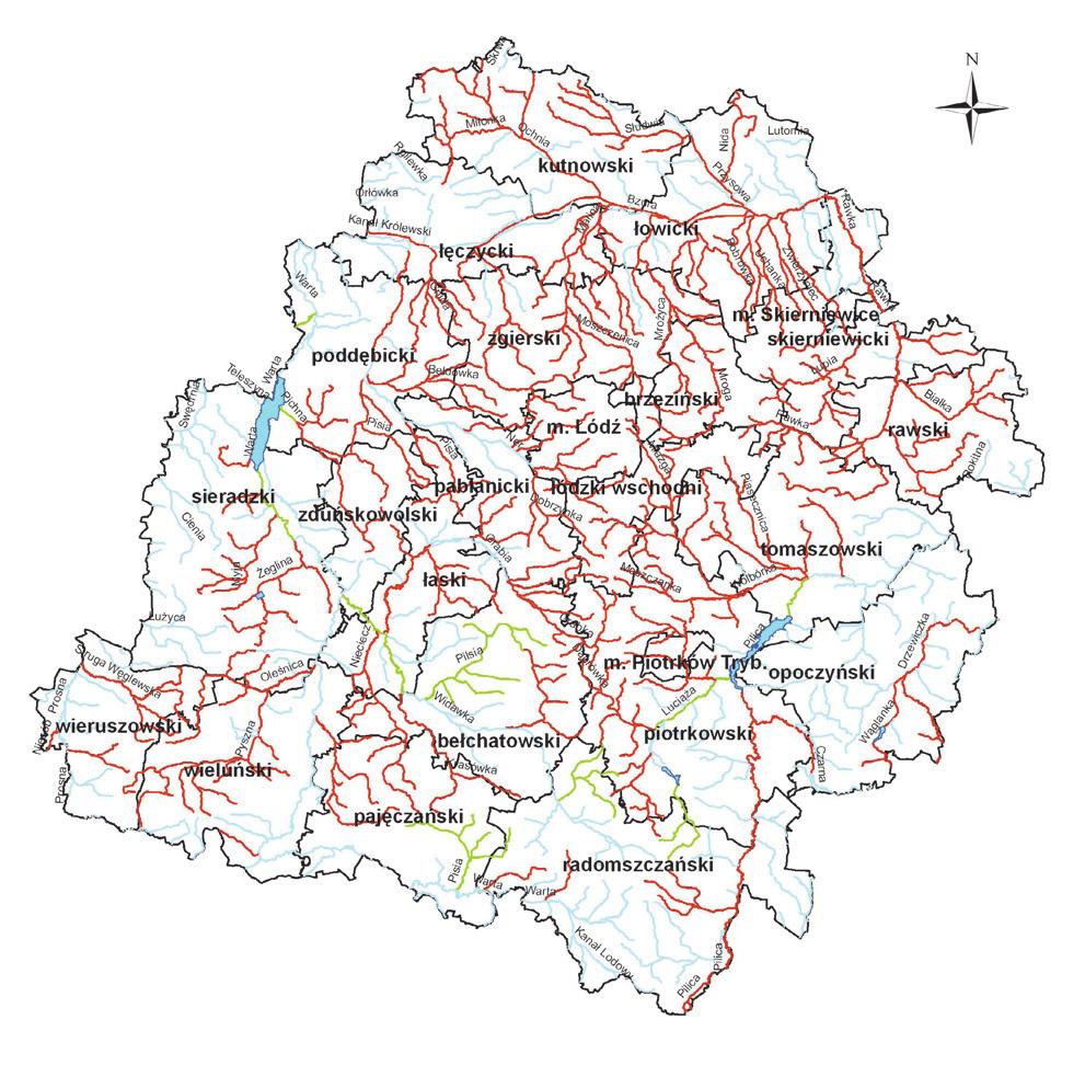 Stan WODY.2.4.1 OCENA STOPNA EUTROFZACJ WÓD POWERZCHNOWYCH PŁYNĄCYCH Ocena stanu wskazującego na eutrofizację wód powierzchniowych została wykonana na podstawie wyników badań z lat 2008 2010.