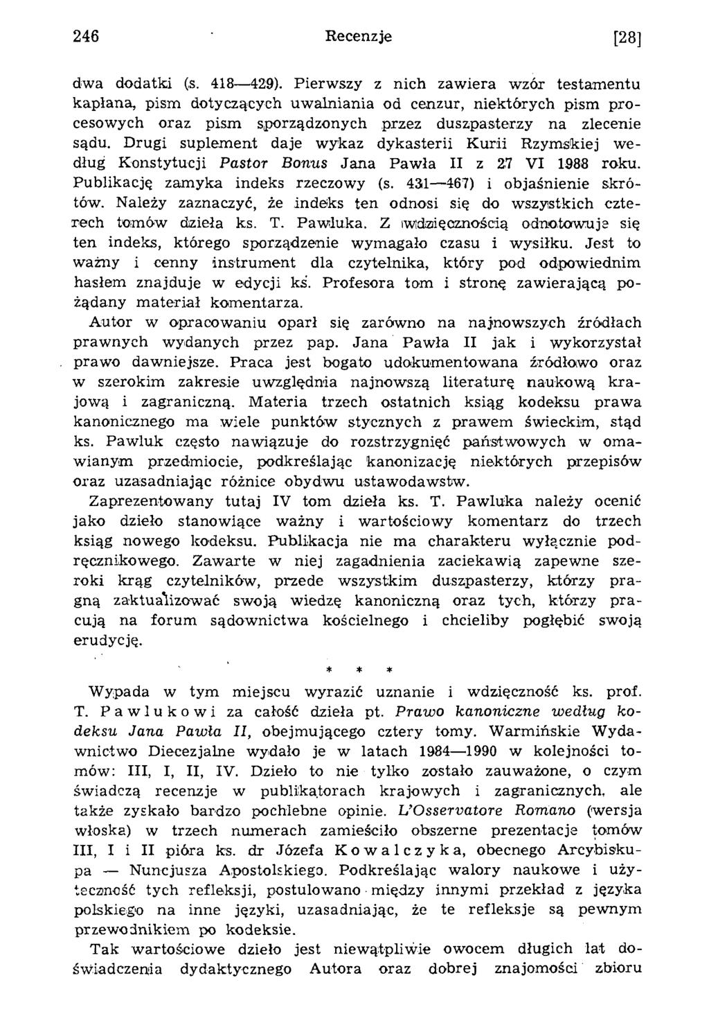 246 Recenzje [28] dwa dodatki (s. 418 429).