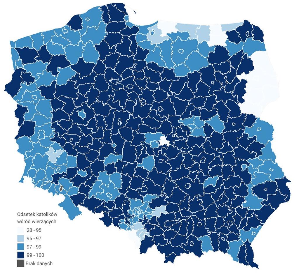 W Polsce najliczniejszą grupą wyznaniową są wyznawczy Kościoła Katolickiego.