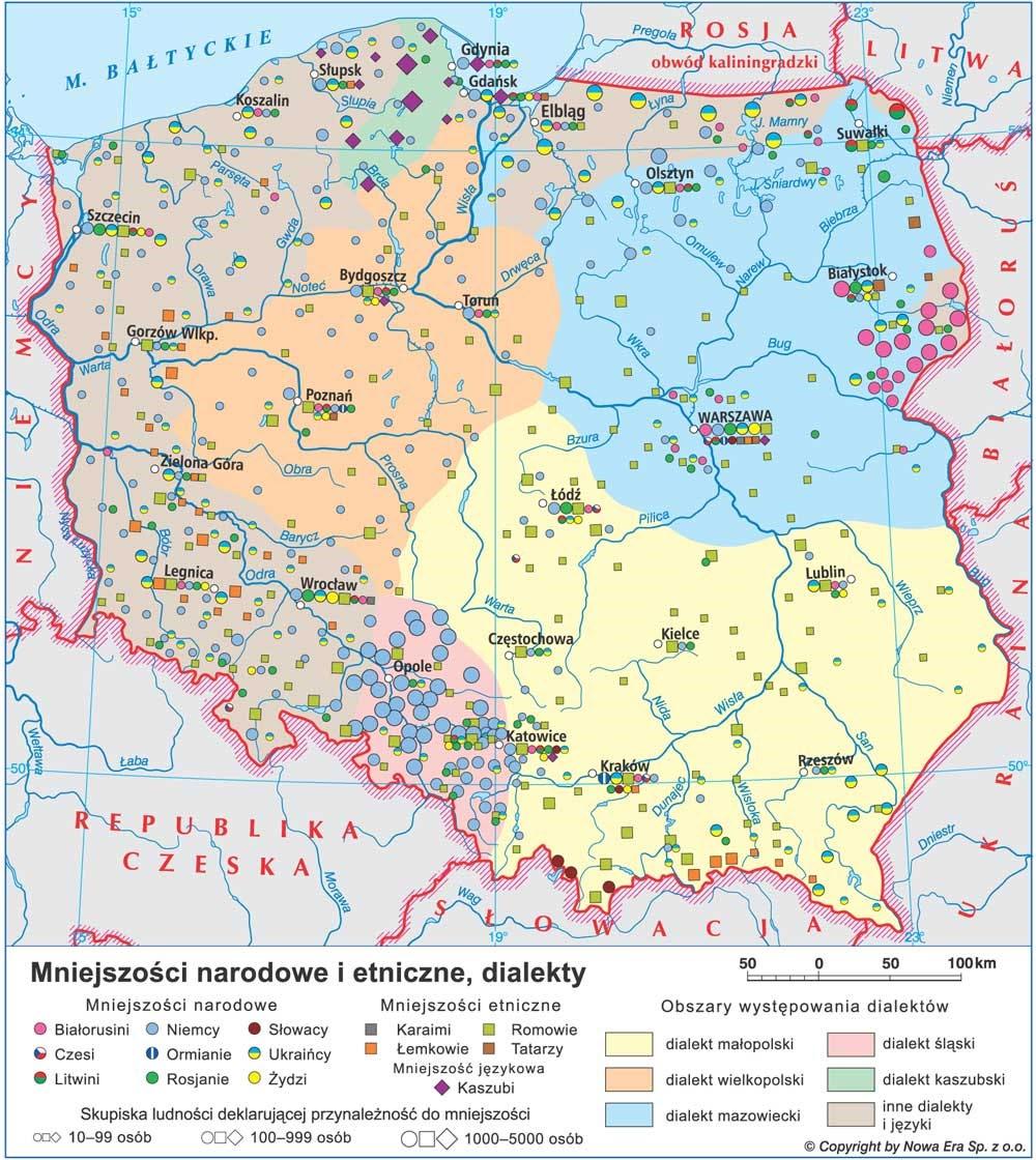 Wg przeprowadzonego spisu najliczniejszymi mniejszościami narodowymi są: Niemcy, Ukraińcy i Białorusini (mniejszości