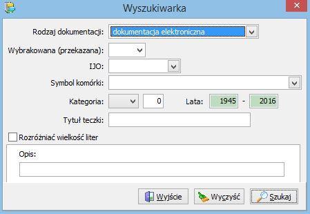 Dokumentacja aktowa (rys. 36) wyszukiwanie po hasłach indeksu (wybór z listy). Rys.