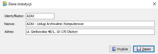 b) wpisanie obowiązującego wykazu akt (opcja); Kolejną czynnością jest zapisanie w formie elektronicznej obowiązującego w jednostce organizacyjnej jednolitego rzeczowego wykazu