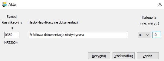 Wpisanie tych wykazów odbywa się na zasadach opisanych powyżej, z wyjątkiem określenia unikatowego identyfikatora dla każdego wpisanego wykazu akt.