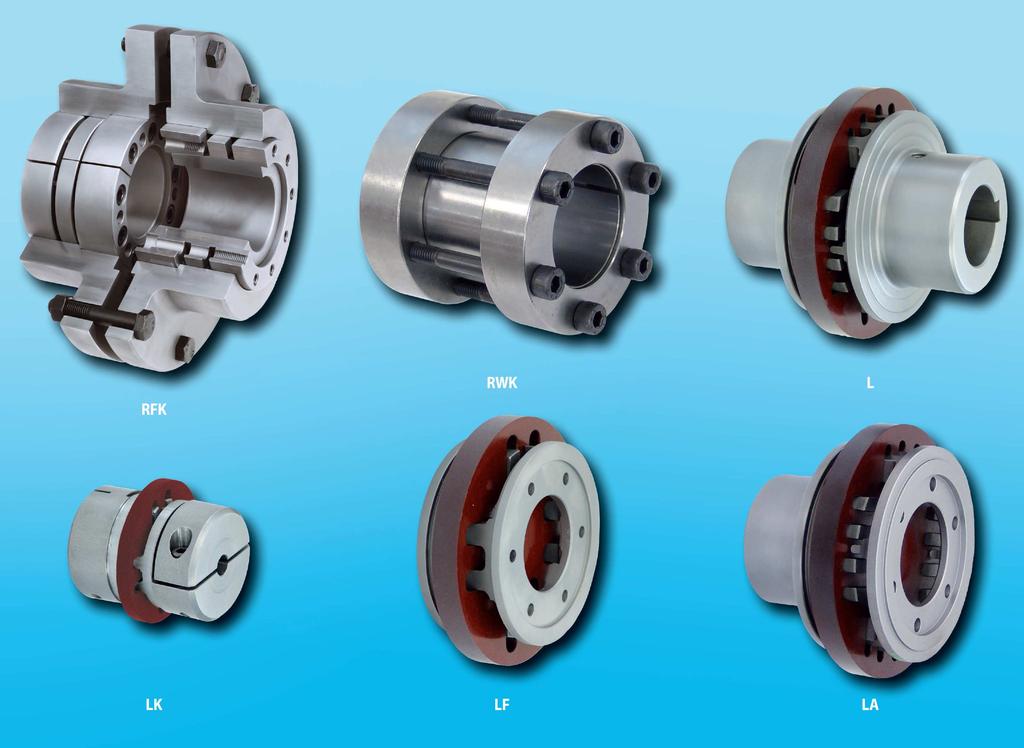 Spis treści Sprzęgła kołnierzowe Strona Sprzęgła kołnierzowe RFK z bezluzowym stożkowym połączeniem zaciskowym 4 Sprzęgła sztywne Sztywne sprzęgła do wałów RWK 500 do bezluzowego połączenia dwóch