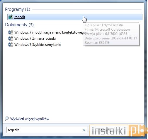 wciskamy ENTER. Odszukujemy następującą ścieżkę: HKEY_LOCAL_MACHINESYSTEMCurrentControlSetServicesMSIServer.