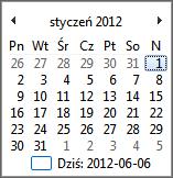 Podręcznik użytkownika Sage Symfonia Kadry i Płace 18 Rys. 18 Kalendarz przykładowy inny wygląd.