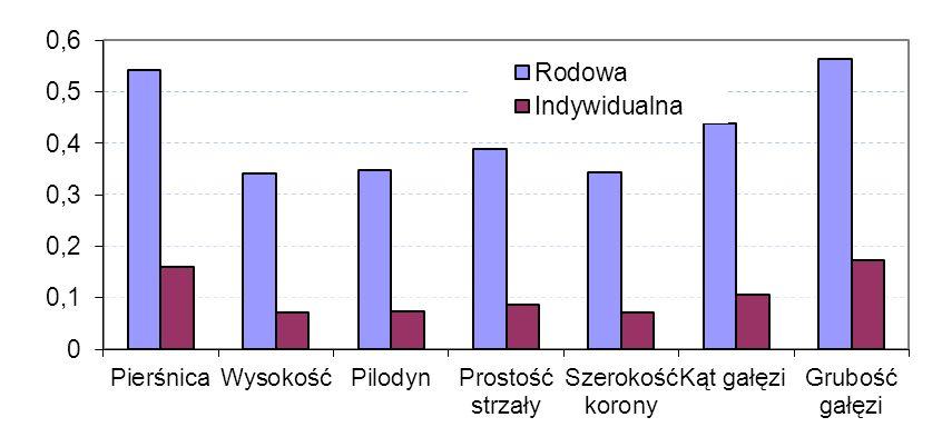 jest klonów na plantacji. Zmienność fenotypową mierzymy wariancją danej cechy.