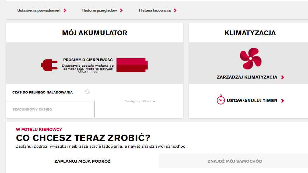 Na stronie usług połączonych będziesz mieć dostęp do wszystkich funkcjonalności systemu NissanConnect EV dzięki aktywnej subskrypcji.