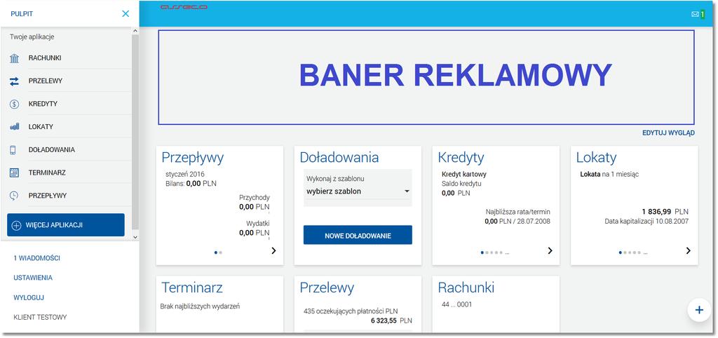 Rozdział 5 Obsługa interfejsu użytkownika Więcej informacji na temat prezentacji banerów reklamowych znajduje się w rozdziale Baner. 5.2.