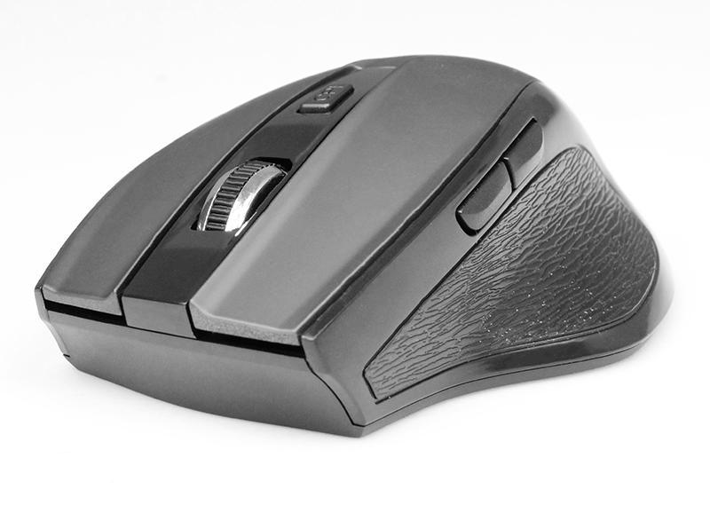 Wireless, ergonomically shaped mouse for laptops and PCs.
