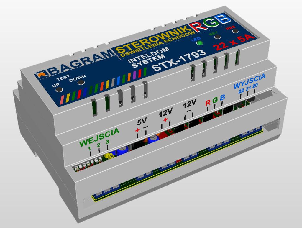 BAGRAM Dickensa Sterownik oświetlenia schodów RGB RGB STX-1793 26, 02-382 Warszawa, tel.: 698 577 588 www.bagram.pl, biuro@bagram.