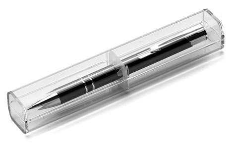 czarny. Grawer max 45 x 6 mm (dolna część długopisu) lub 45 x 6 mm (obok klipsa), kolor graweru biały. 100 szt.
