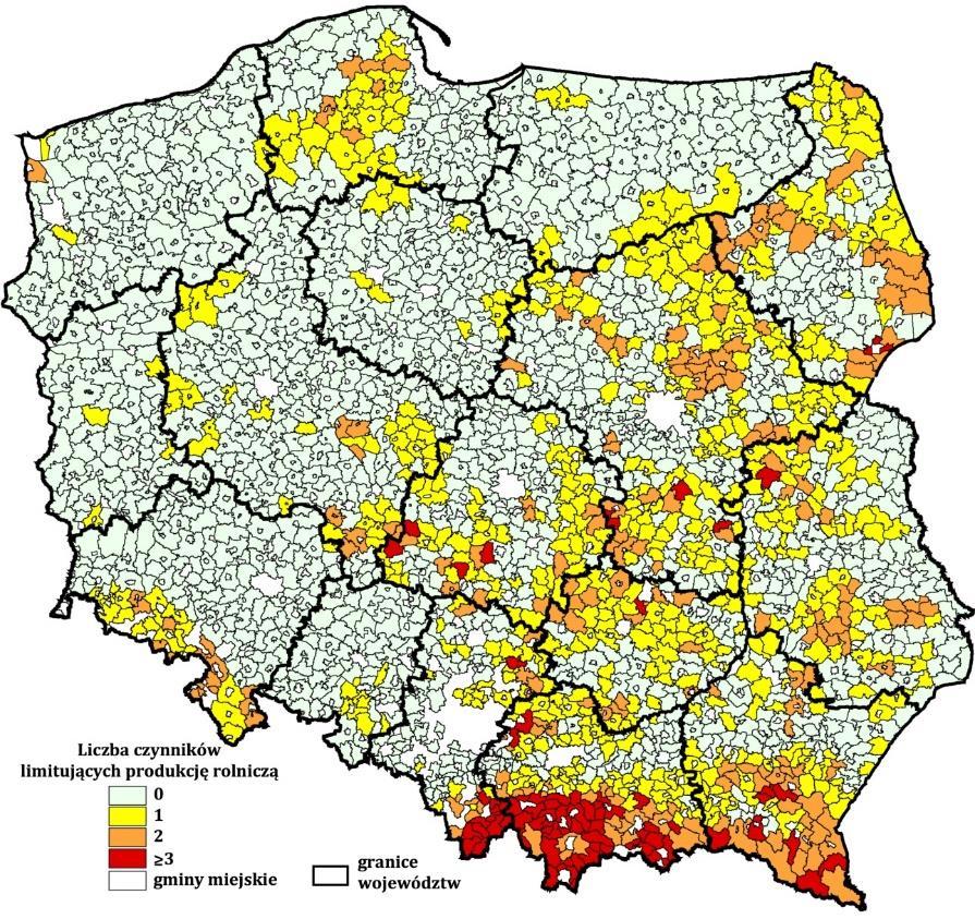 Obszary Problemowe Rolnictwa (OPR) Kryteria wyznaczania Obszarów Problemowych Rolnictwa Czynniki limitujące produkcję rolniczą i przyśpieszające degradację środowiska: 1.