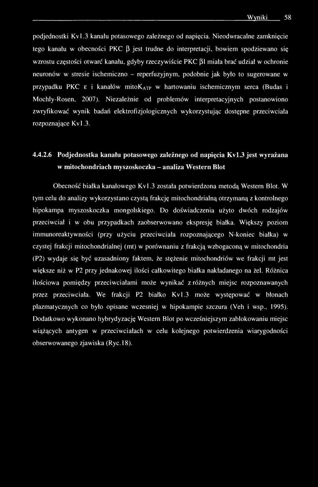 Wyniki 58 podjednostki Kvl.3 kanału potasowego zależnego od napięcia.
