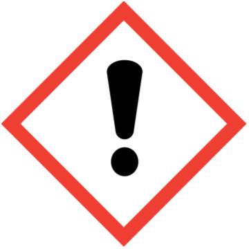 - piktogram wskazujący rodzaj zagrożenia - kod piktogramu wskazującego rodzaj zagrożenia GHS07 - hasło ostrzegawcze Uwaga - Zwrot wskazujący rodzaj zagrożenia H315 Działa drażniąco na skórę H319