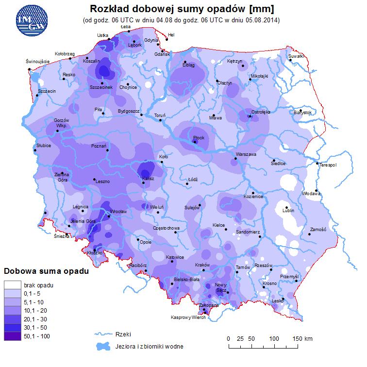 Stan wody na głównych rzekach