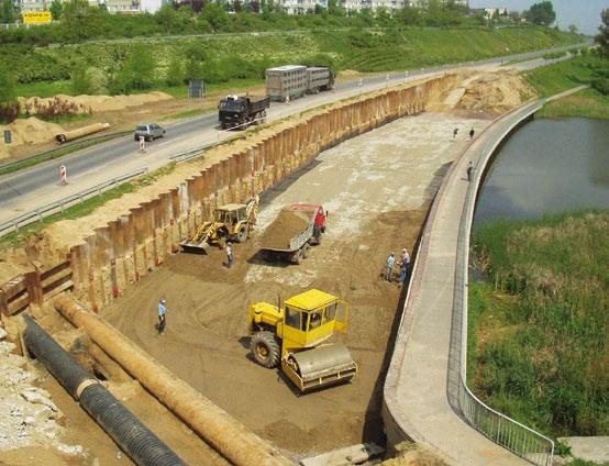 Keramzyt w geotechnice OBIEKT - odciążenie nasypu dla zmniejszenia parcia