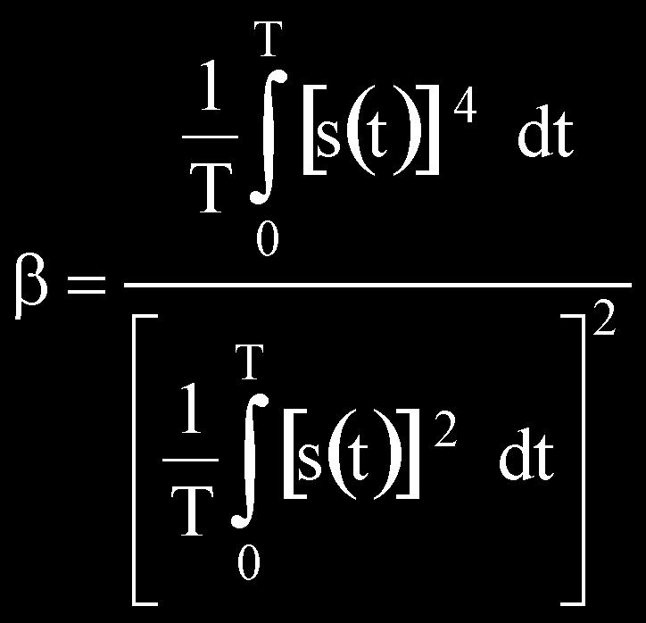 j) kurtosis: (10) Depending on (1) to (10) the following marks are used: s(t) instantaneous value of displacement, speed or vibration accelerations, t time, T average time.