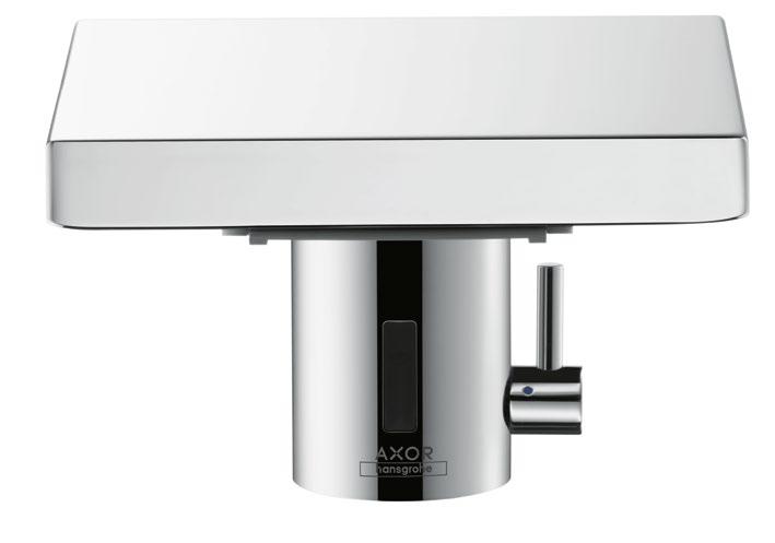 Programy 168 Minimalistyczna bateria do montażu na ścianie Axor Uno 2 w wersji elektronicznej. Z polem sensorycznym pod wylewką.