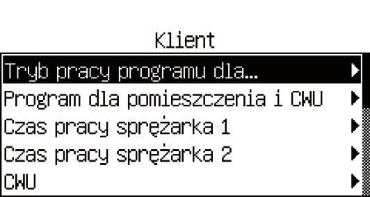 Przegląd menu 6 6 Przegląd menu Tryb pracy programu dla pomieszczenia i CWU Program dla pomieszczenia i CWU Czas pracy sprężarka x CWU Dezynfekcja termiczna Tryb pracy letni/zimowy Wakacje Pomiary