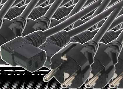 obciążenie: 10 A / 50 V VDE Kabel zasilający Schuko 90 - C5 90