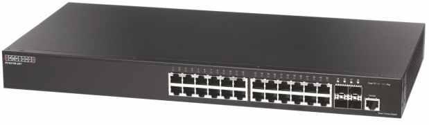 05 AKTYWNE URZĄDZENIA SIECIOWE ZARZĄDZALNE PRZEŁĄCZNIKI GIGABIT ETHERNET 10 portowy przełącznik Gigabit Ethernet 8 portów 10/100/1000Base-T, porty SFP (GE), 1 port konsoli (RJ45) Przełączanie 0 Gbps,