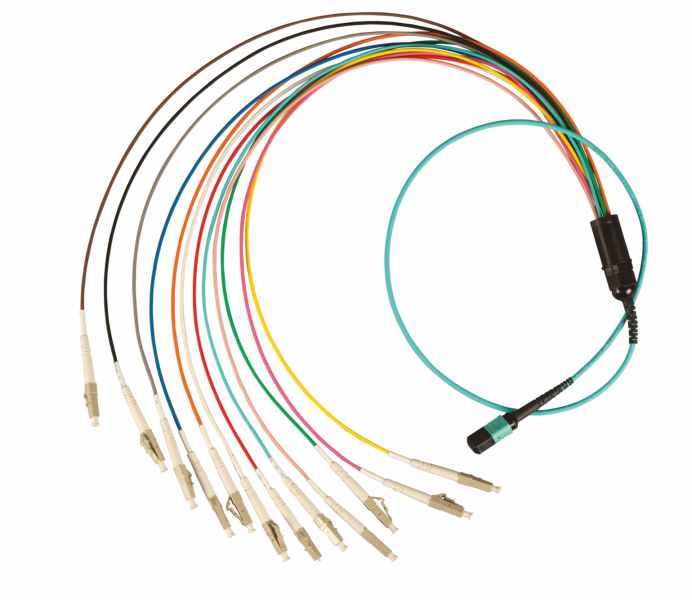 Kabel MTP /MPO - z rozszyciem na kabel OM4, OM3 oraz SM Zgodnie z normą (kolorystyka): DIN VDE 0888 Tłumienie (IL) max.: 0,35dB 1-włóknowe rozszycie na 1 pigtaili (pokrycie.