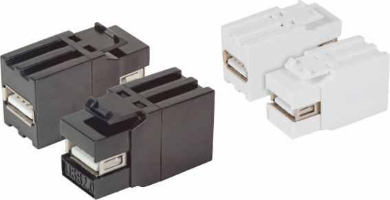 Adapter Keystone z adapterem Cinch czarny gniazdo / gniazdo, czerwony pierścień EB494 Adapter