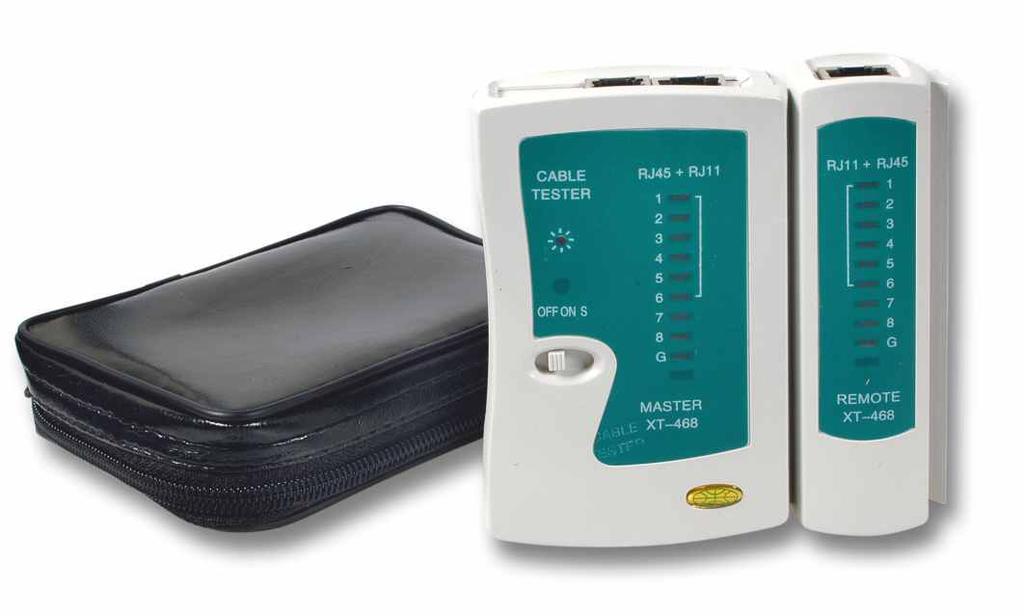 1 Tester sieciowy w etui LANTester Network Do testowania okablowania w typu RJ11/1/45.