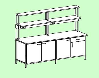 XI. MEBLE LABORATORYJNE oparte na stelażu A Stoły