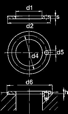 iglidur G Podkładka oporowa Wymiary zgodnie z ISO 3547-1 Struktura numeru art. i wymiary specjalne G T M-5 9-6 s d2 d1 metryczny Typ ** Projekt bez gniazda Materiał montażowego Nr art.