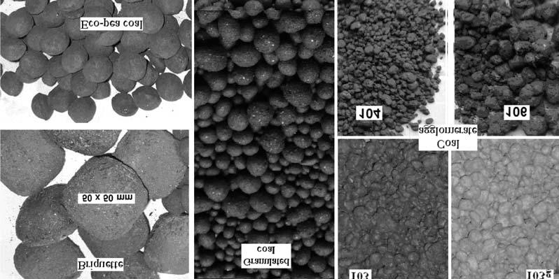 Rys. 2. Formy zbrylenia mu³ów wêglowych Fig. 2. Caking types of coal slurries granulowania i aglomerowania. Ró nicê w formie uzyskiwanych produktów ilustruje rysunek 2.