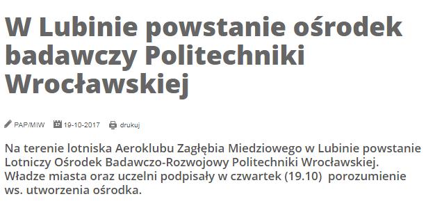 Zamiast podsumowania propozycje Utworzenie ośrodka szkolenia lotniczego -
