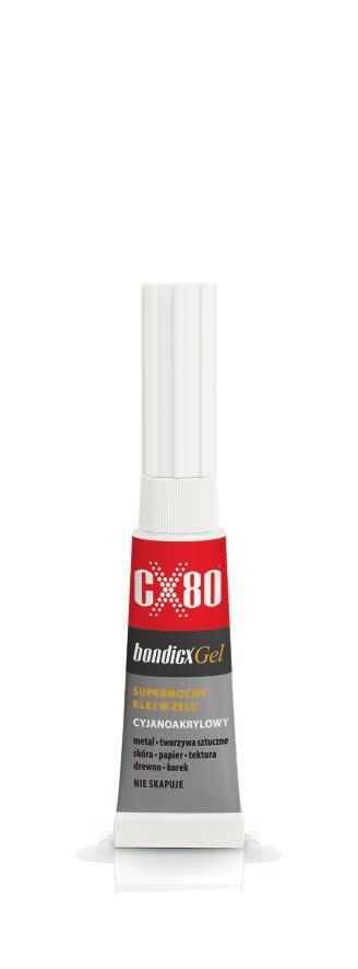 CX80 BONDICX GEL Bardzo mocny, uniwersalny klej cyjanoakrylowy w postaci żelu o wysokiej lepkości.