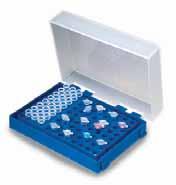 Laboratoryjne materiały zużywalne Statywy na probówki Statywy na probówki PCR, 96-dołkowe, PP Z wiekiem leżącym płasko na stole po otwarciu. Idealne do pracy z próbkami przed lub po PCR.