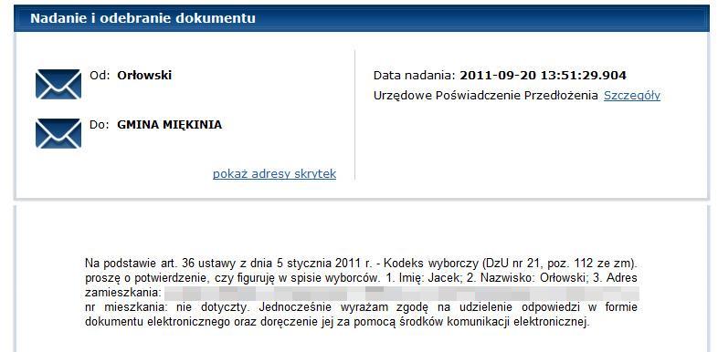 38 przykład 3 wybory powszechne Komisja wyborcza przygotowała formularze na epuap ułatwiające wysłanie wniosku o