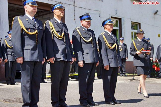 Polskiej druh Henryk Leśków. Złoty Medal zasługi dla pożarnictwa - mł. kpt.