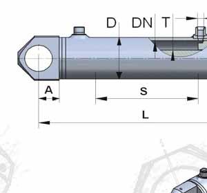 2.3 Siłowniki hydrauliczne tłokowe dwustronnego działania 63 SJ Index DN t oka T t oczyska D cylindra M Gwint przy cza S skok L C mocowanie Ucho cylindra Ucho t oczyska pchaj ca Nominalna si a u