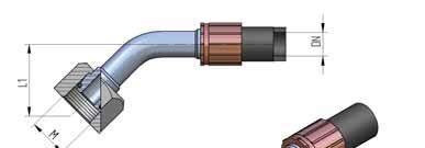 Końcówka stożkowa kątowa 45 0 do gniazda 24 0 z pierścieniem uszczelniającym H11wg ISO 12151-2 / ISO 8434-1 & ISO 8434-4, DIN 20078 rednica w a DN rednica zewn trzna rurki [ mm]i L 1 M Odmiana