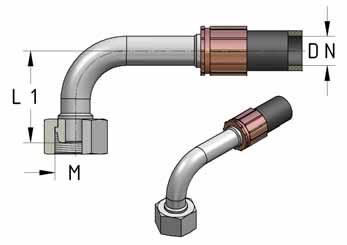 Końcówka gięta 90 0 uniwersalna do gniazda 24 0 i 60 0 wg DIN 20078 H24 rednica w DN rednica zewn trzna rurki [ mm ] L 1 [ mm ] M Odmiana Oznaczenie katalogowe Light Heavy Ci nienie robocze MPa 1 2 3