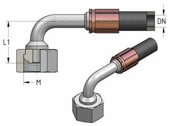 Końcówka kulista kątowa 90 0 do gniazda 60 0 z pierścieniem uszczelniającym H31 wg ISO 12151-6 rednica w a DN [ mm ] rednica zewn trzna rurki [ mm ] L1 [ mm ] M Odmiana Oznaczenie katalogowe Light