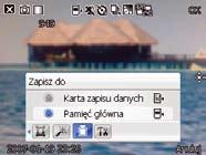 Zapisz do Umożliwia wybór domyślnej pamięci do zapisywania przechwyconych obrazów.