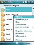 Menu NewStation Menu Kategoria W celu użycia menu kategorii: 1. Stuknij Start > Programy > NewStation. 2.