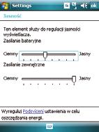 Jasność LCD Reguluje jasność LCD na