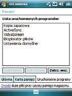 Programy działające w pamięci Umożliwia uaktywnienie lub zatrzymanie programów