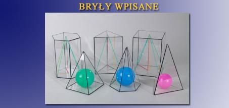 BRYŁY GEOMETRYCZNE: M A T E M A T Y K A Bryły przeźroczyste (najwyższa 18 cm.) (ś): - Bryły wpisane (6 szt.) 247,00 zł.