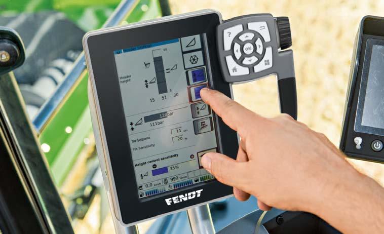 Variotronic. Jest on przystosowany do pracy kombajnu, zintegrowany z prawym podłokietnikiem staje się najważniejszym elementem w obsłudze maszyny, podobnie jak ma to miejsce w naszych ciągnikach.